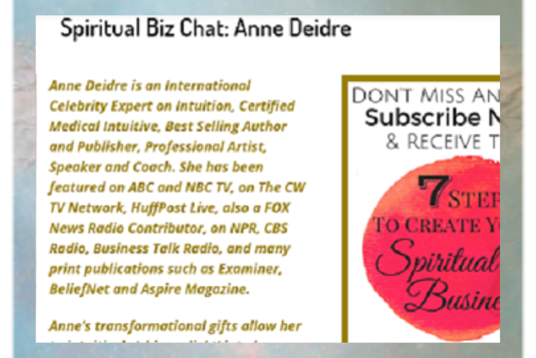 Spiritual Biz Chat: Anne Deidre